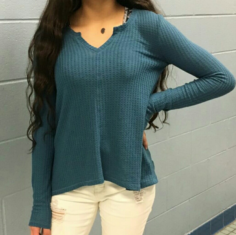 blue sweater